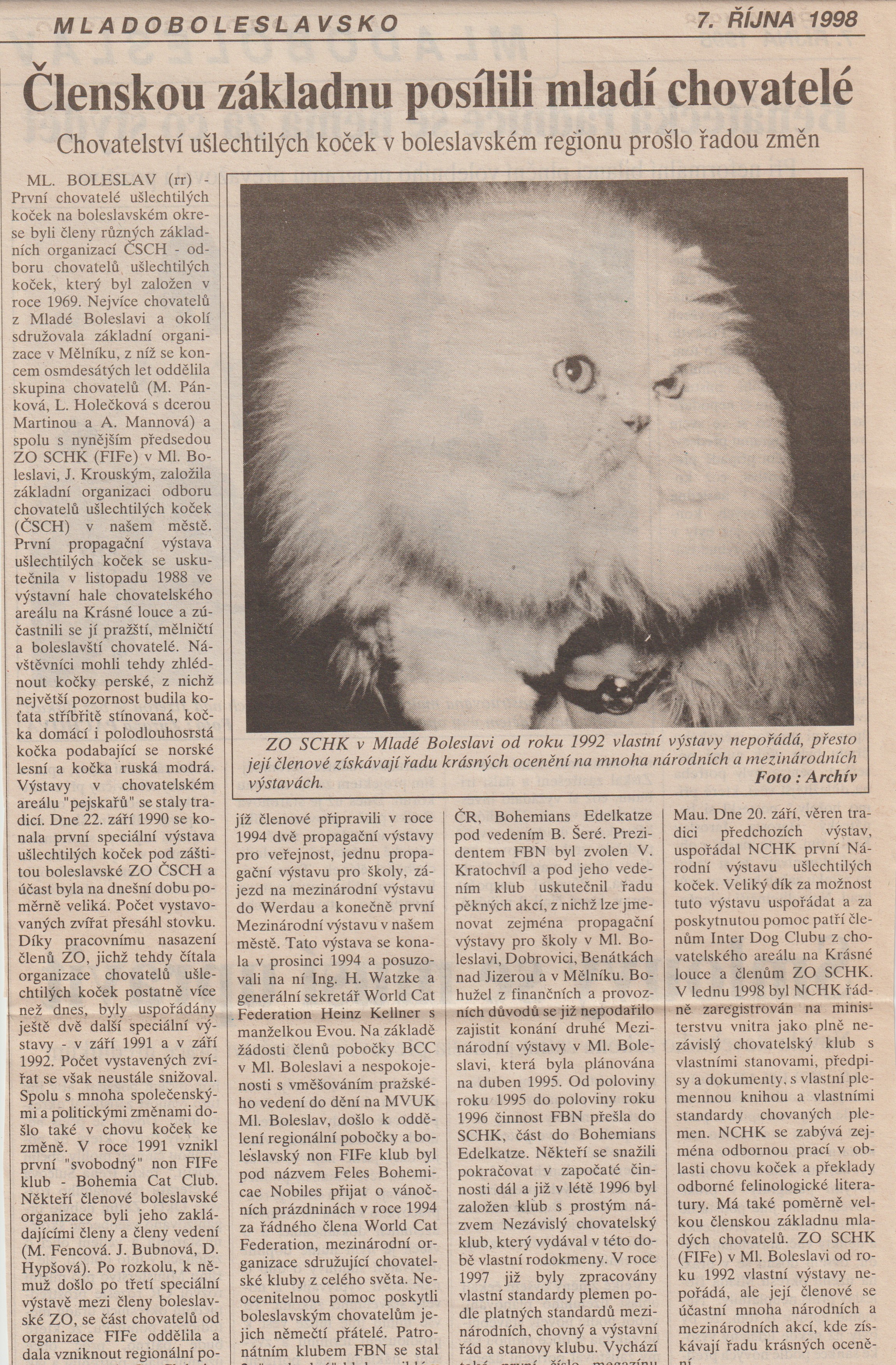 Historie chovatelství v MB